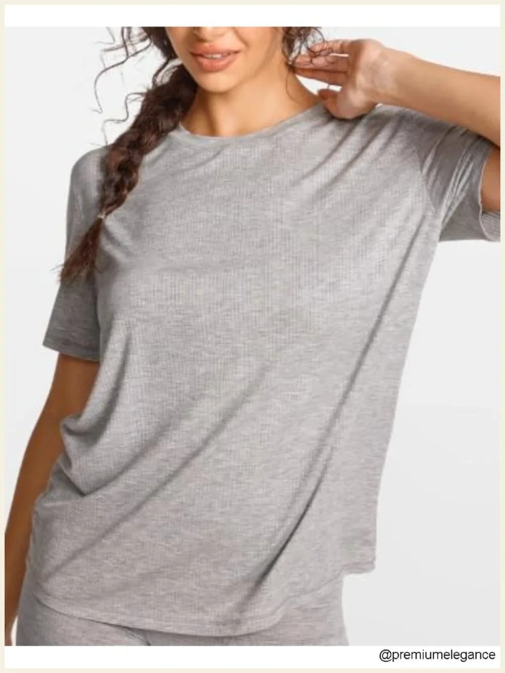 Modal Short Sleeve Pajama Top Oversized Boyfriend Tee Lounge Sleepwear